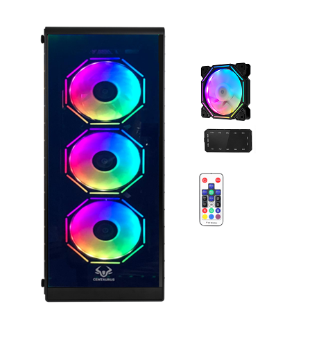 GABINETE GAMER CENTAURUS 192-I 4 VENTILADORES RGB 120mm