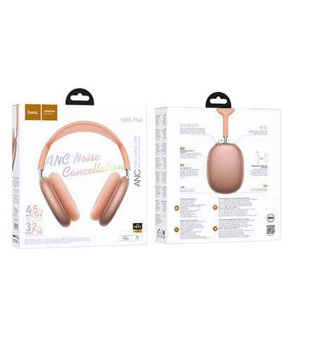 Audífonos Inalámbricos Bluetooth de Cintillo On Ear 45Hrs Hoco W65 Plus Naranjo