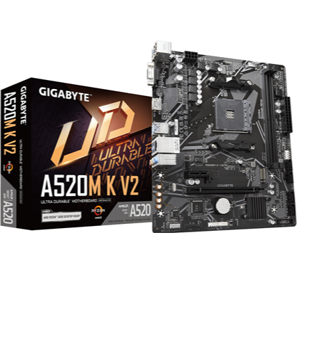 PLACA MADRE GIGABYTE A520M K V2 DDR4 LAGA AM4 MATX 