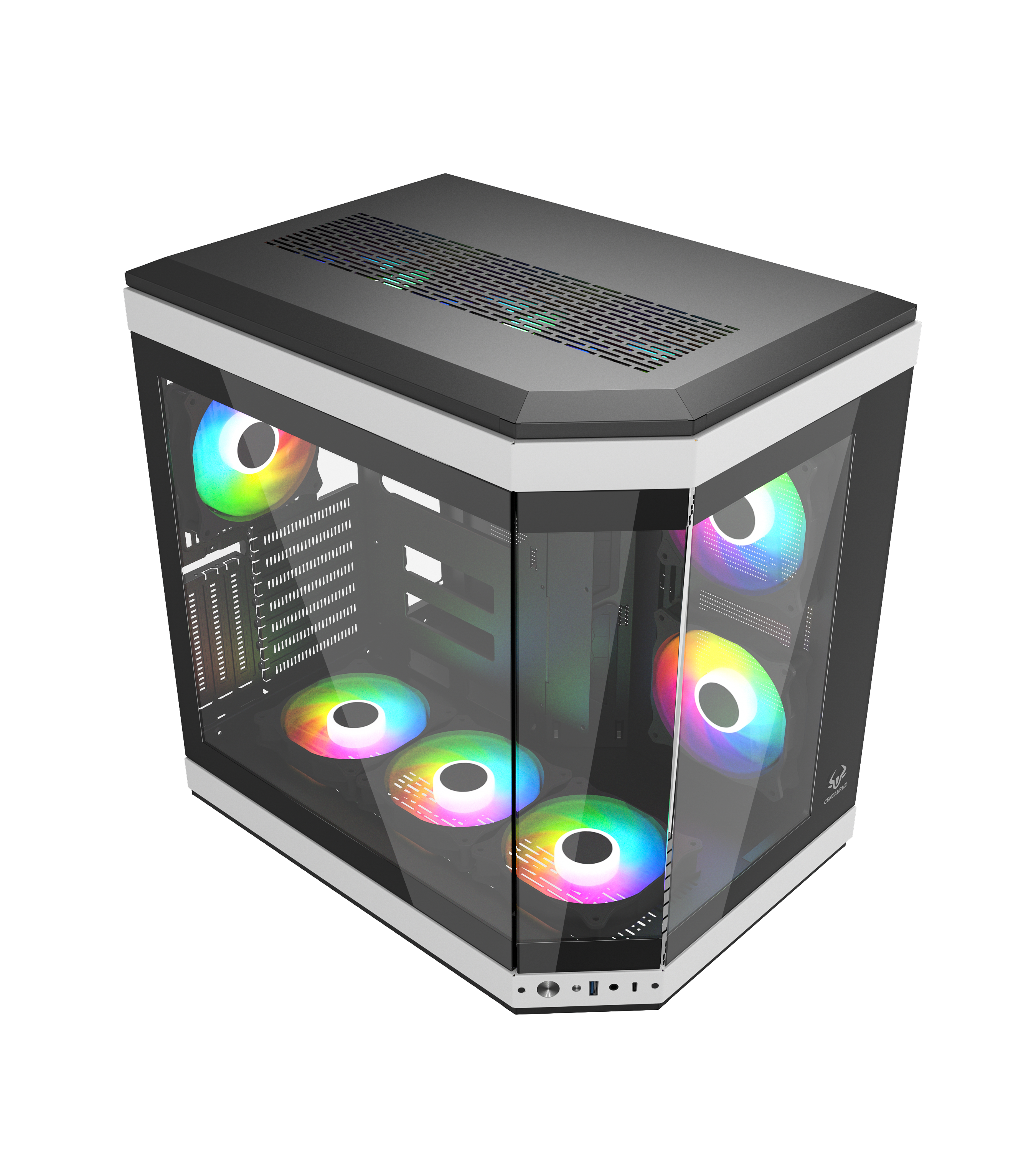 GABINETE GAMER CENTAURUS DUAL FORCIS H50D INCLUYE 6 VENTILADORS ARGB 120MM