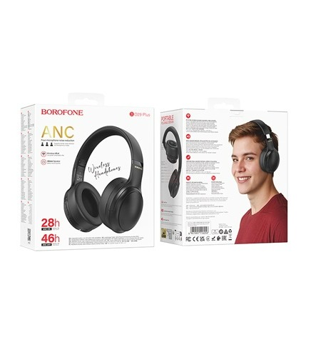 Audífonos Headset Bluetooth Borofone Bo29 Plus Anc Negro Negro