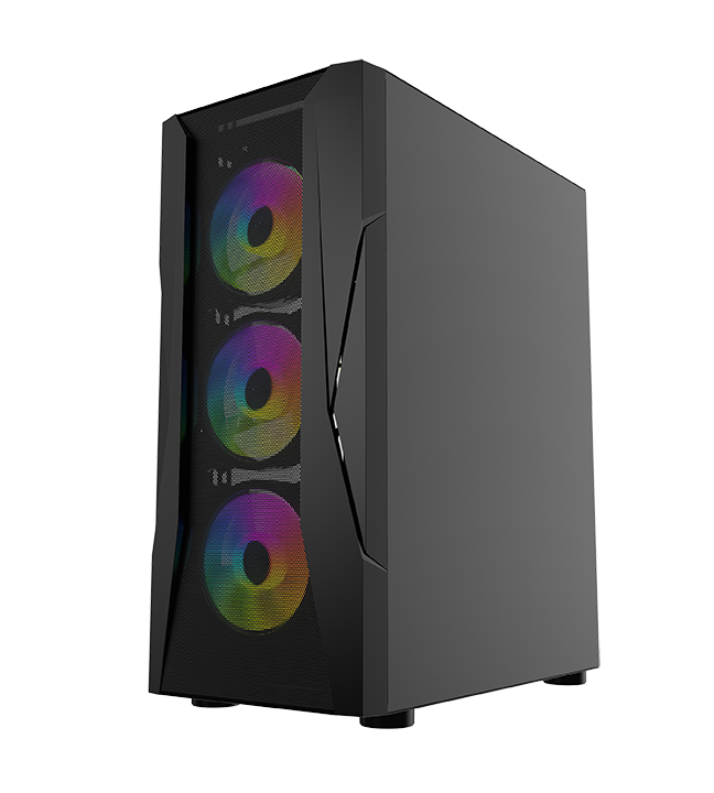 GABINETE GAMER CENTAURUS QUIRON ATX MATX VENTANA  DE VIDRIO 4 VENTILADORES ARGB 