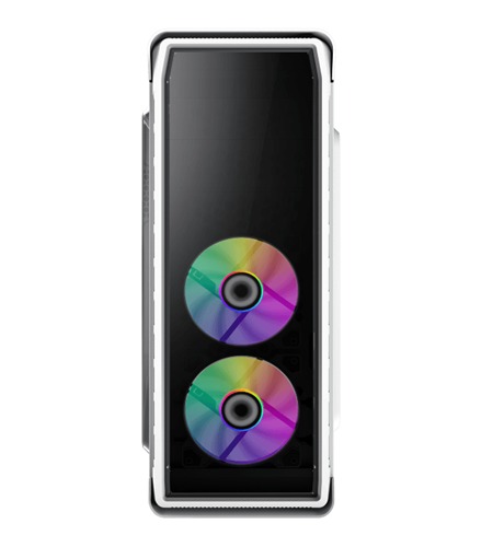 GABINETE GAMER GAMEMAX ELYSIUM WHITE G503X INLCUYE 4 FANS 2X120mm FRGB 2X120mm AZUL