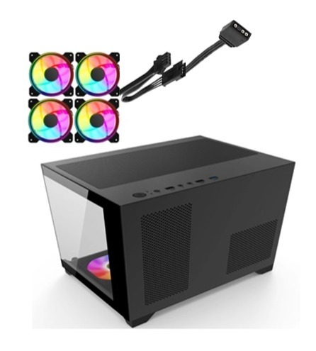 GABINETE GAMER CENTAURUS MAXIMUS MATX INCLUYE 4 VENILADORES ARGB 4 PINES