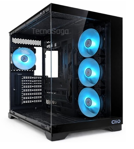 GABINETE CLIO GAMING MADO ATX INCLUYE 4 VENTILADORES ARGB 120MM