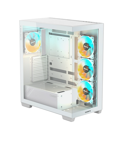 GABINETE GAMER GYGABYTE C500 PANORAMIC STEALTH ICE INCLUYE 4 FANS ARGB 120MM
