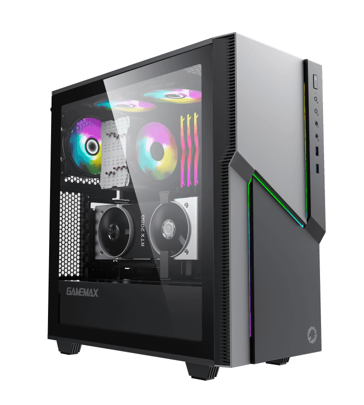 GABINETE GAMER NINJA COC GAMEMAX ATX, MATX VENTANA DE VIDRIO TEMPLADO