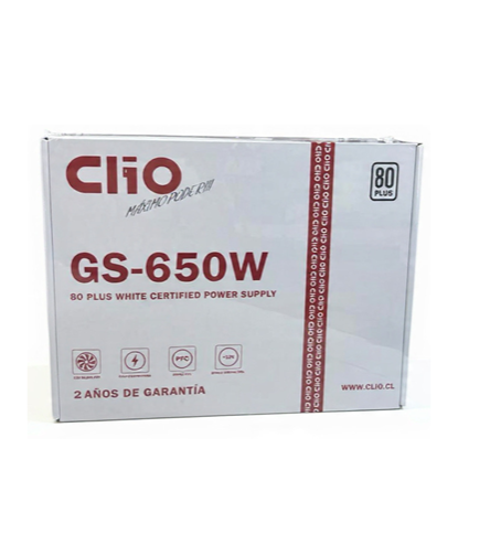 FUENTE PODER CLIO GS-650W CERTFICADO 80 PLUS WHITE