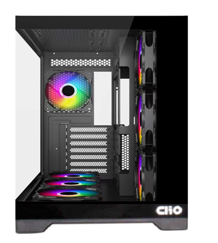 GABINETE CLIO GAMING MADO ATX INCLUYE 4 VENTILADORES ARGB 120MM