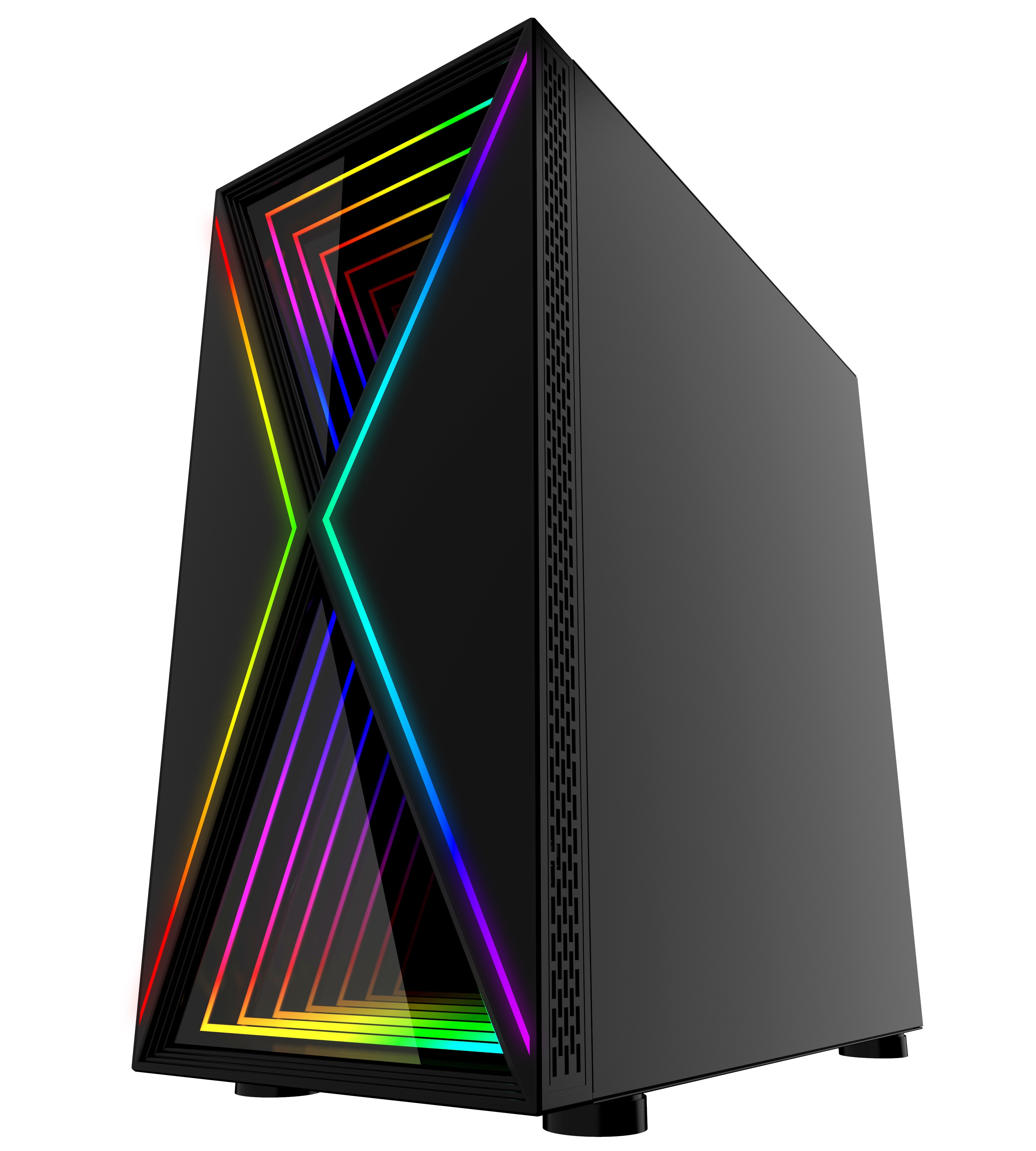 GABINETE GAMER CENTAURUS X VISION ATX, MATX VENTANA DE VIDRIO 3 FAN RGB