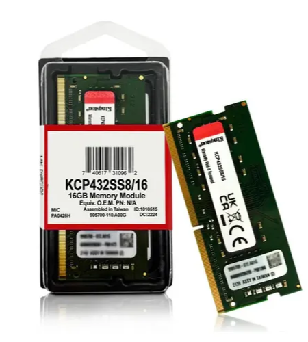 MEMORIA RAM PARA NOTEBOOK KINGSTON DDR4 16GB 3200MMHZ SODIMM  KCP432SS8/16