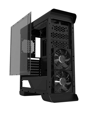 GABINETE GAMER GAMEMAX ELYSIUM BLACK G503X INCLUYE 4 FAN 2X120MM FRGB 2X120MM AZUL