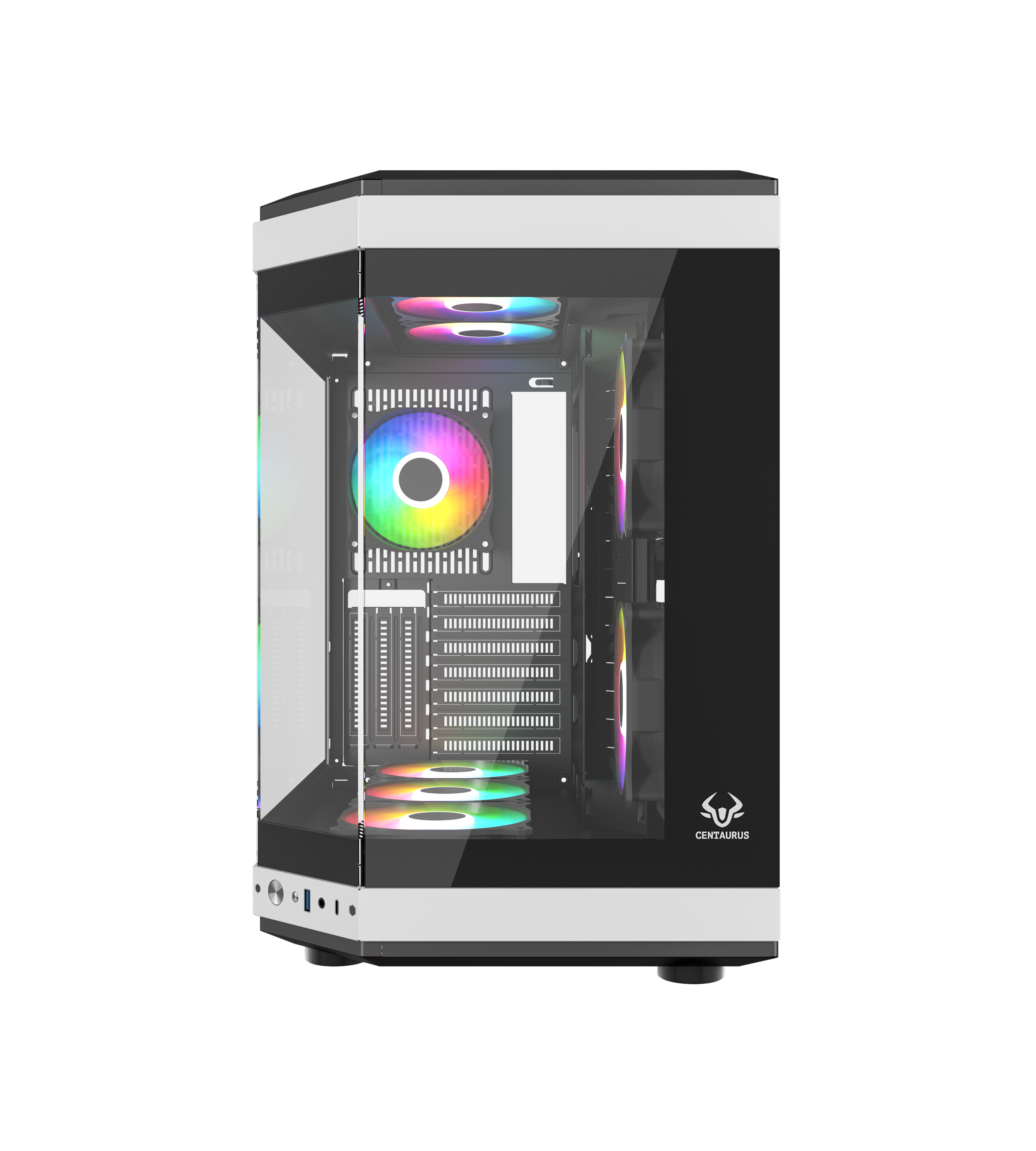 GABINETE GAMER CENTAURUS DUAL FORCIS H50D INCLUYE 6 VENTILADORS ARGB 120MM