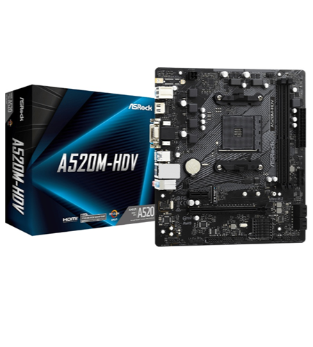 PLACA MADRE ASROCK A520M HDV AM4 MATX DDR4 90-MXBE50-A0UAYZ