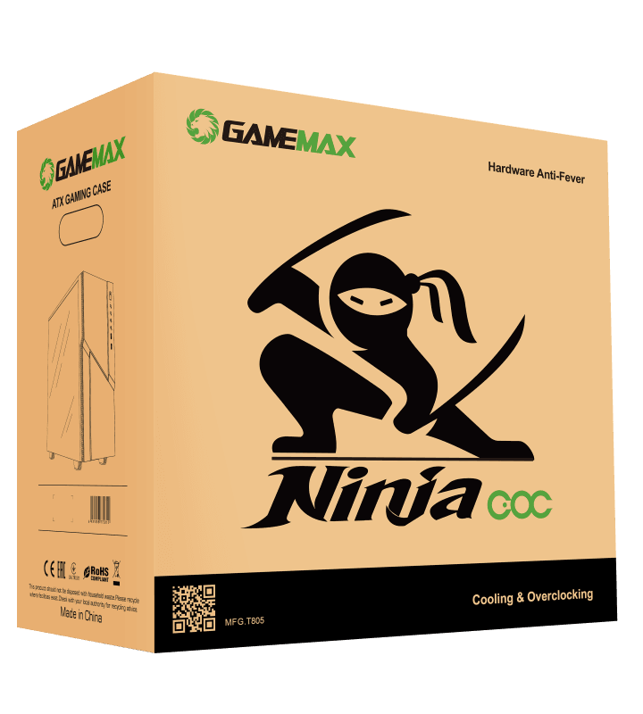 GABINETE GAMER NINJA COC GAMEMAX ATX, MATX VENTANA DE VIDRIO TEMPLADO
