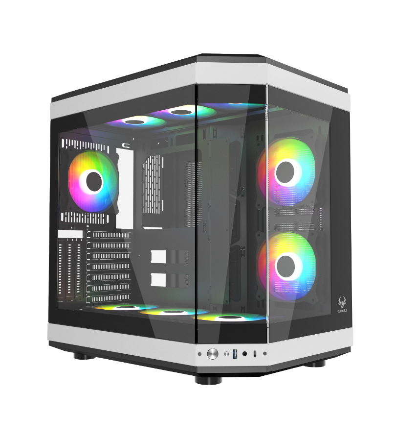 GABINETE GAMER CENTAURUS DUAL FORCIS H50D INCLUYE 6 VENTILADORS ARGB 120MM
