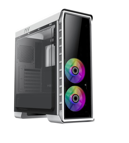 GABINETE GAMER GAMEMAX ELYSIUM WHITE G503X INLCUYE 4 FANS 2X120mm FRGB 2X120mm AZUL