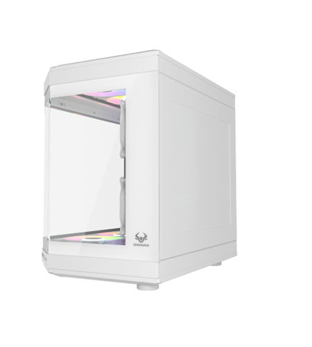 GABINETE GAMER CENTAURUS WHITE FORCIS H50W INCLUYE 6 VENTILADORES ARGB 120MM