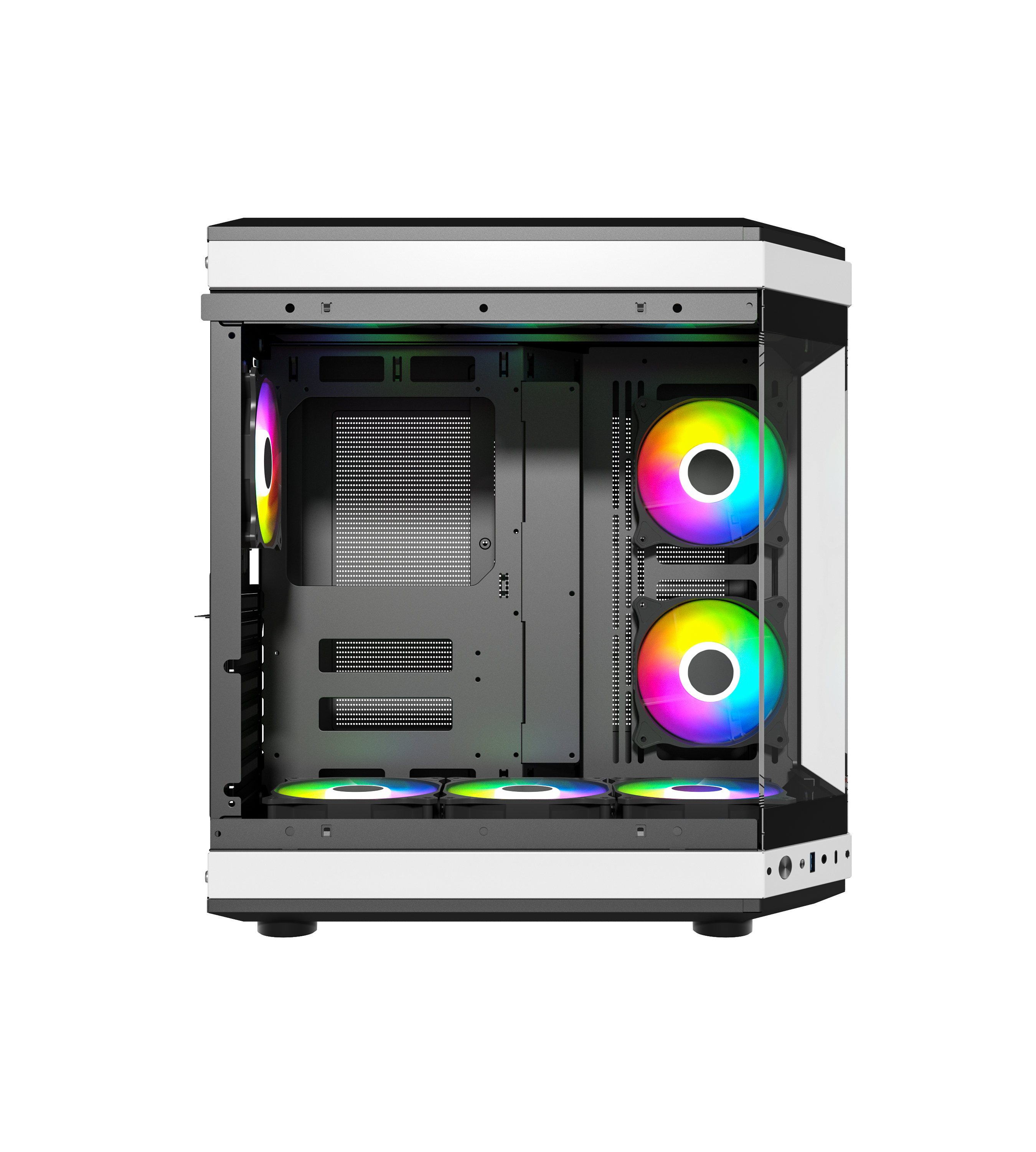 GABINETE GAMER CENTAURUS DUAL FORCIS H50D INCLUYE 6 VENTILADORS ARGB 120MM