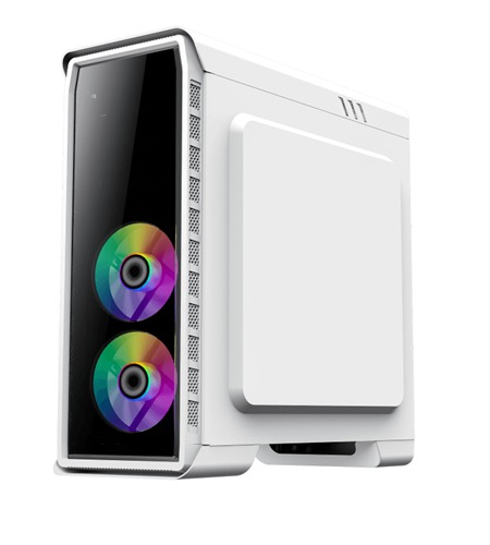 GABINETE GAMER GAMEMAX ELYSIUM WHITE G503X INLCUYE 4 FANS 2X120mm FRGB 2X120mm AZUL