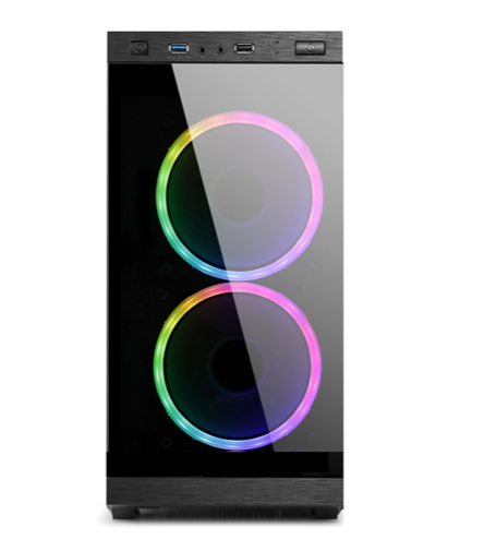 GABINETE GAMER GAMEPRO N51B MICRO ATX INCLUYE 3 VENITLADORES ARGB 120mm