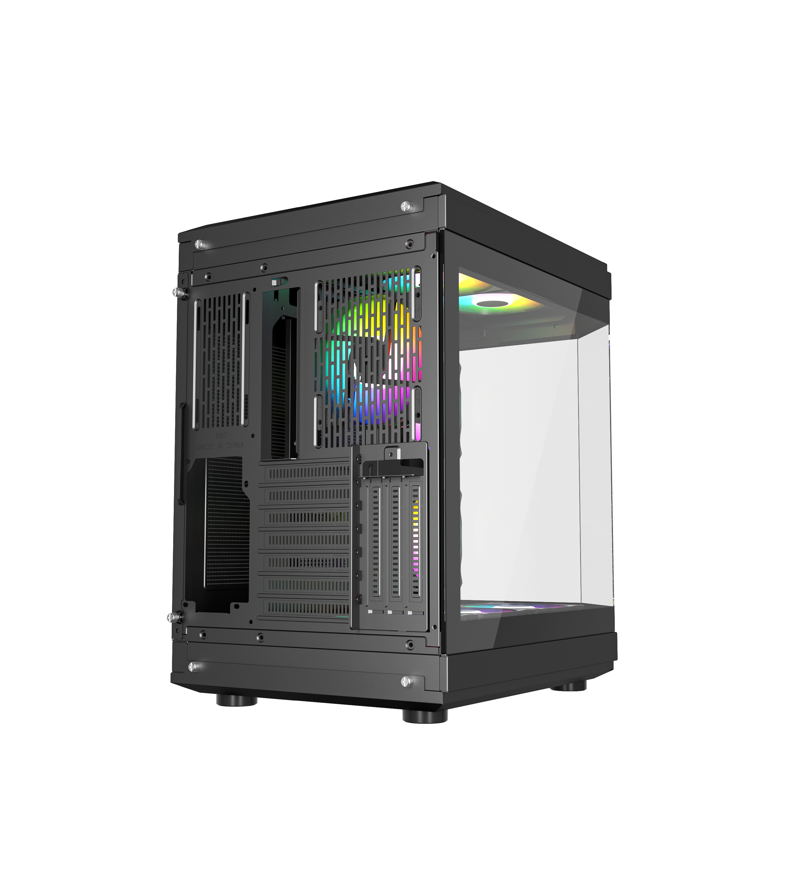 GABINETE GAMER CENTAURUS BLACK FORCIS H50B INCLUYE 6 VENTILADORS ARGB 120MM