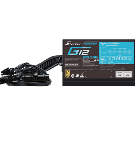 FUENTE DE PODER SEASONIC G12 GM- 750 SEMIMODULAR 750W 80 PLUS GOLD SSR-750FM