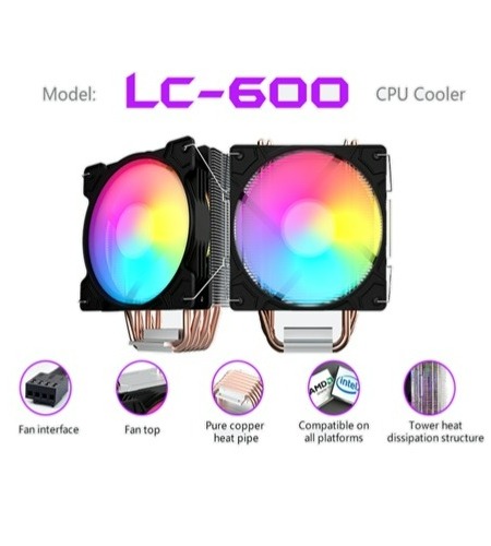 DISIPADOR PARA PROCESADOR CENTAURUS 120MM LC 600 BASE DE COBRE AMD & INTEL