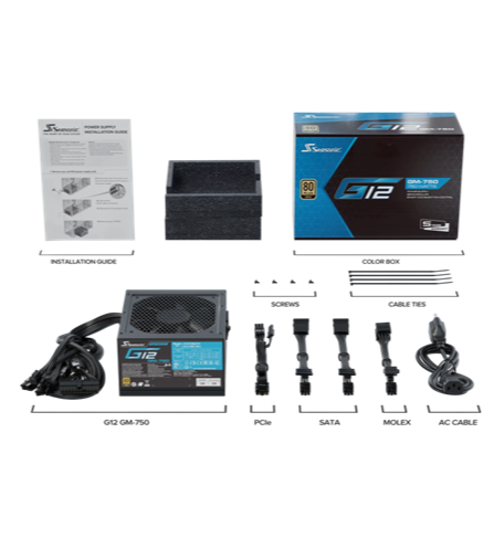 FUENTE DE PODER SEASONIC G12 GM- 750 SEMIMODULAR 750W 80 PLUS GOLD SSR-750FM