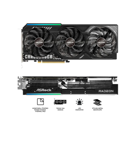 TARJETA DE VIDEO ASROCK RX9070 CHALLENGER RX9070 CL 16G 90-GA5NZZ-00UANZ