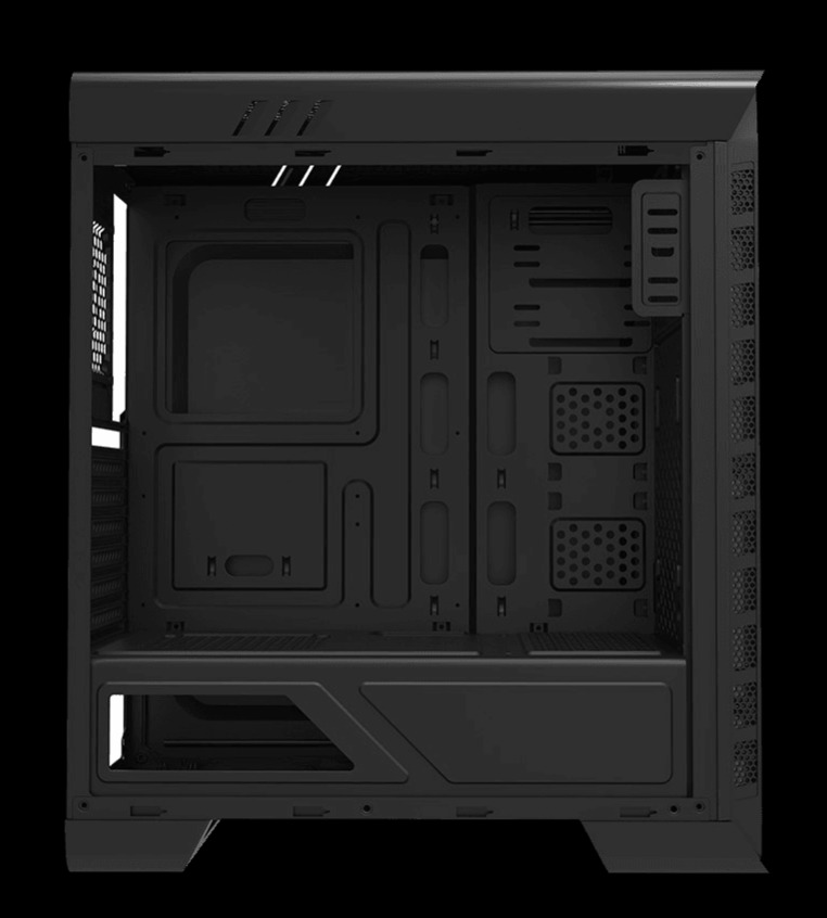 GABINETE GAMER GAMEMAX PARDO BLACK ATX, MATX 3 FANS ROJO 120mm MOLEX