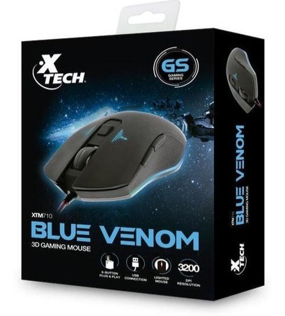 MOUSE GAMER ALAMBRICO XTECH VENON 6 BOTONES HASTA 3200 DPI XTM-710