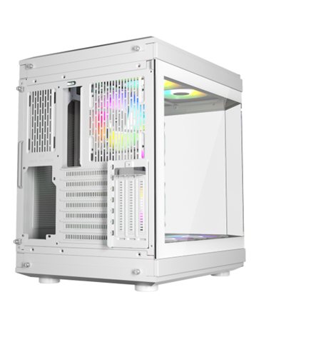 GABINETE GAMER CENTAURUS WHITE FORCIS H50W INCLUYE 6 VENTILADORES ARGB 120MM