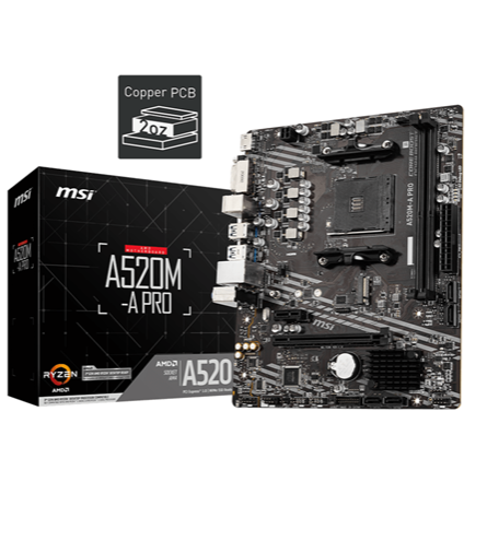 PLACA MADRE MSI A520M PRO AM4 MATX 