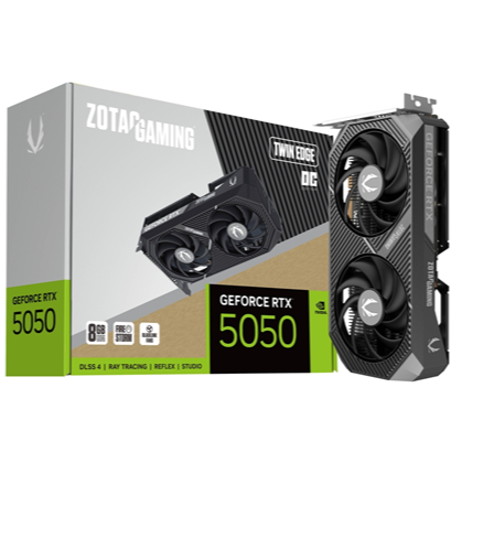 TARJETA DE VIDEO ZOTAC RTX 5050 8GB DDR6 GAMING TWIN EDGE OC ZT-B50500H-10M