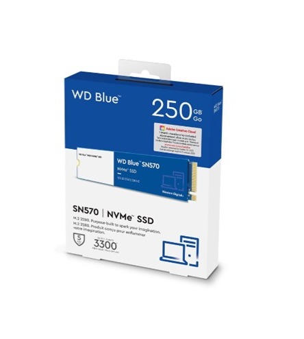 UNIDAD DE ESTADO SOLIDO SSD WESTSERN DIGITAL BLUE 250GB NVME SN570 WDS250G3B0C