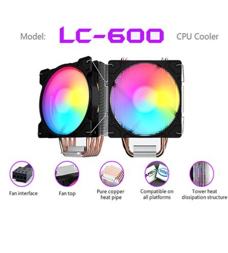 DISIPADOR PARA PROCESADOR - CENTAURUS 120MM LC 600 BASE DE COBRE AMD & INTEL 