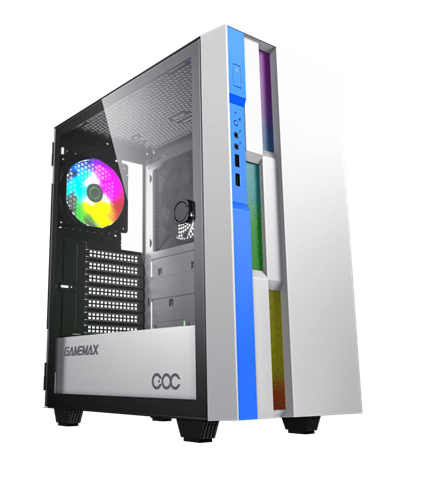 GABINETE GAMER GAMEMAX BRUFEN C3 WHITE/BLUE ATX 