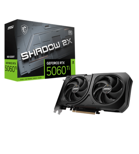 TARJETA DE VIDEO NVIDIA MSI RTX 5060TI 8GB DDR7 SHADOW 2X OC PLUS G506T-8S2CP