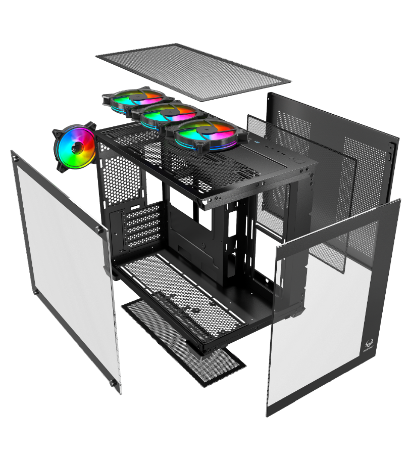 GABINETE GAMER CENTAURUS MAXIMUS MATX INCLUYE 4 VENILADORES ARGB 4 PINES
