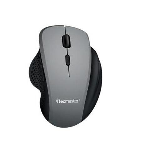 MOUSE ERGONÓMICO DUAL, BT + WIRELESS RECARGABLE, NEGRO/GRIS Tecmaster TM-100562-GF