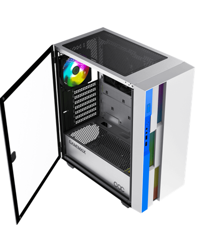 GABINETE GAMER GAMEMAX BRUFEN C3 WHITE/BLUE ATX 