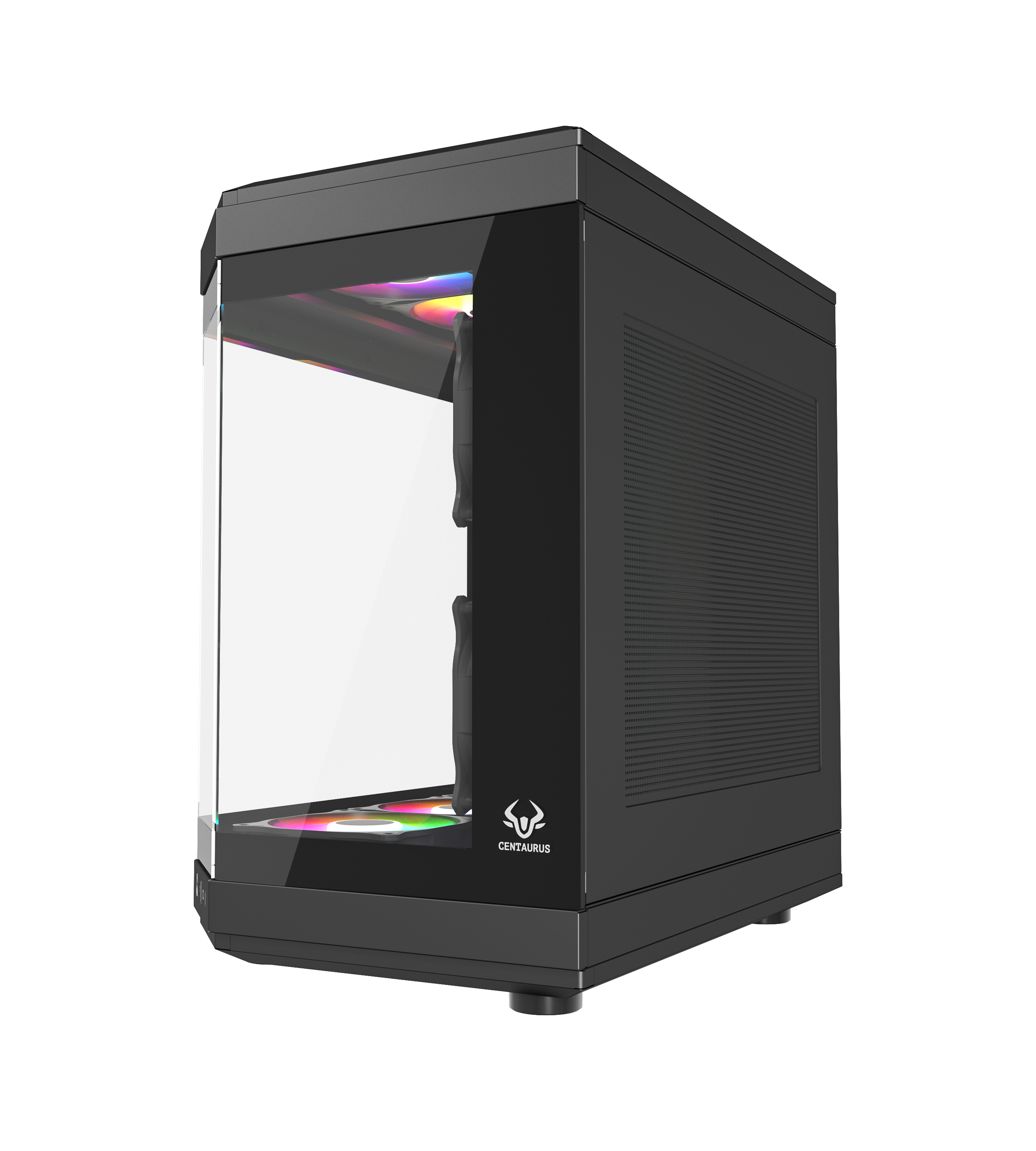 GABINETE GAMER CENTAURUS BLACK FORCIS H50B INCLUYE 6 VENTILADORS ARGB 120MM