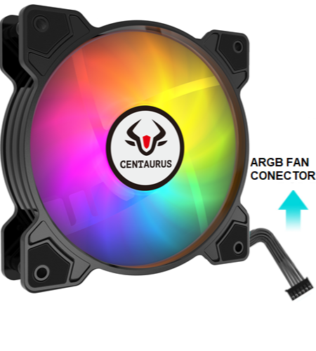 VENTILADOR ARGB CENTAURUS 120mm CONECTOR DE 6 PINES 5V M2-6PIN 