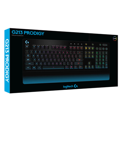 TECLADO GAMER LOGITECH ESPAÑOL ANTIDERRAME RGB G213 PRODIG 920-008084